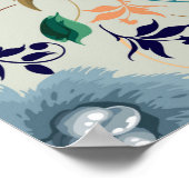 花の継ぎ目のない模様 ポスター (角)