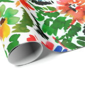 花の継ぎ目のない模様 ラッピングペーパー (ロールコーナー)