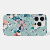 花の継ぎ目のない模様 iPhoneケース (裏面横)