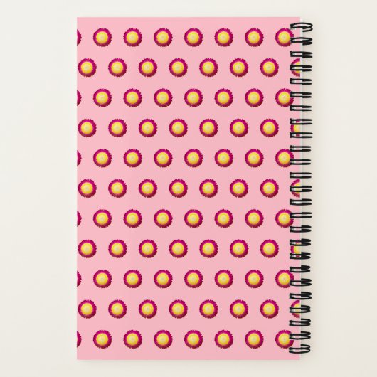 花の継ぎ目のない永遠の模様をノートブックに ノートブック (裏面)