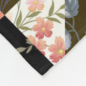 花の継ぎ目のない継ぎはぎ模様 フリースブランケット (角)