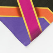 花の緑のオレンジと紫色の幾何学民族ナ フリースブランケット (角)