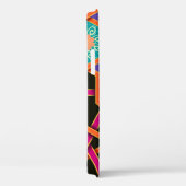 花の緑のオレンジと紫色の幾何学民族ナ Case-Mate iPhoneケース (裏面 / 右)