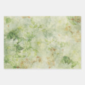 花の緑のモザイクスタイル包装紙シート ラッピングペーパーシート (正面2)