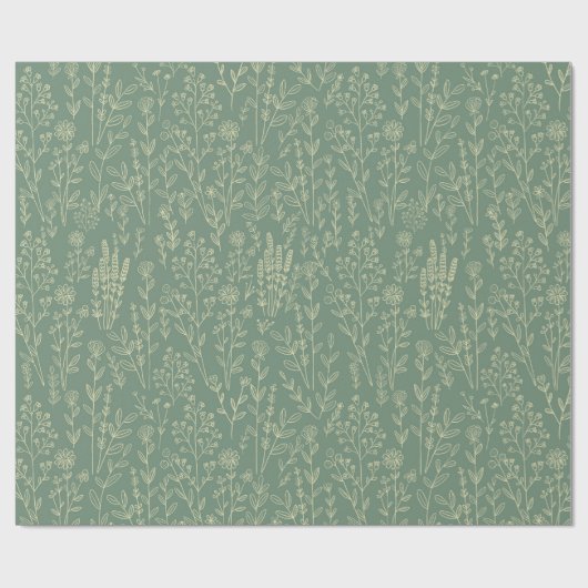 花の緑の植物性の贈り物 ラッピングペーパー (フラット)