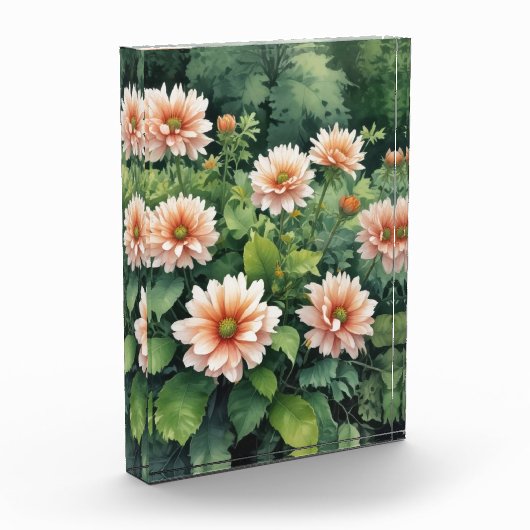 花の緑エレガント水色 フォトブロック (左)