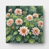 花の緑エレガント水色 フォトプラーク (正面)