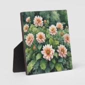 花の緑エレガント水色 フォトプラーク (正面)