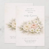 花の編集用ブーケ ウェディングシャワー 招待状 (正面/裏面)