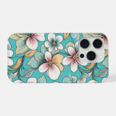 花の繰り返し模様 iPhoneケース (裏面横)
