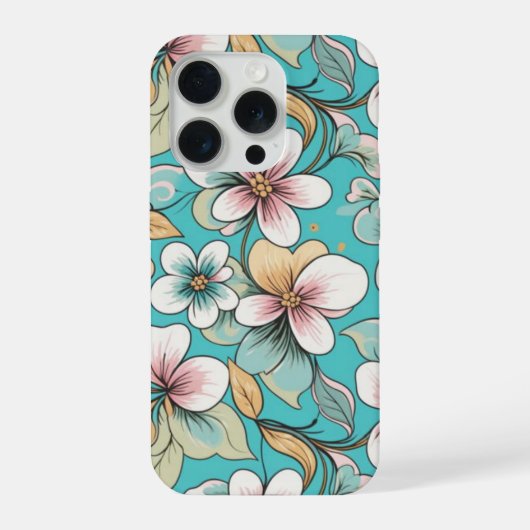花の繰り返し模様 iPhoneケース (裏面)