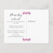 花の美しいお引越しお知らせスクリプト 新しい家のお知らせ 案内ポストカード (裏面)