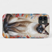 花の美しいシャム猫 Case-Mate iPhoneケース (裏面(横))