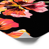 花の美しいパターンがシームレスに続く。生地の質感 ポスター (角)