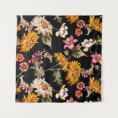 花の美しいパターンシームレス。生地の質感 タペストリー (正面(横))