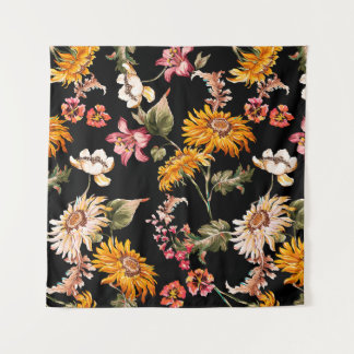 花の美しいパターンシームレス。生地の質感 タペストリー