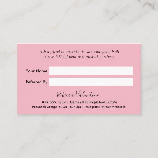 花の美しいビジネス紹介カード 紹介カード (裏面)