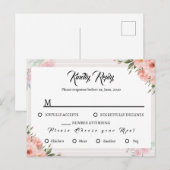 花の美しいボーホー水彩ローズパターンRSPV インビテーションポストカード (正面/裏面)