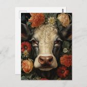 花の美しい牛 ポストカード (正面/裏面)