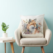 花の美しい絵を描水色の赤いキツネ クッション (椅子)