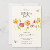 花の美しい誕生日 招待状 (正面)