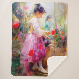 花の美しい シェルパブランケット