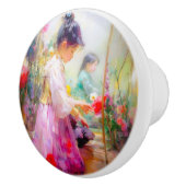 花の美しい セラミックノブ (右)