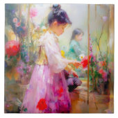 花の美しい タイル (正面)