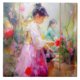 花の美しい タイル