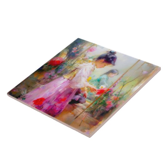 花の美しい タイル (側面)