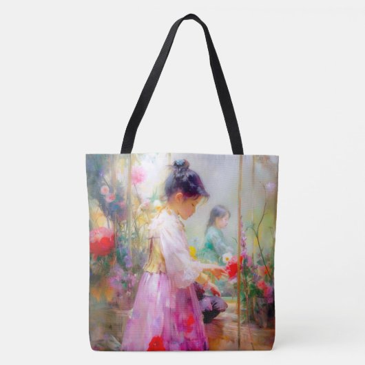 花の美しい トートバッグ (正面)