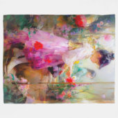 花の美しい フリースブランケット (正面(横))