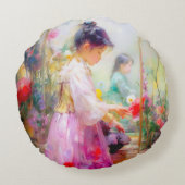 花の美しい ラウンドクッション (裏面)