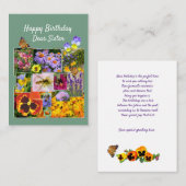 花の美しさカスタムテキスト姉妹の誕生日カード ノートカード (正面/裏面)