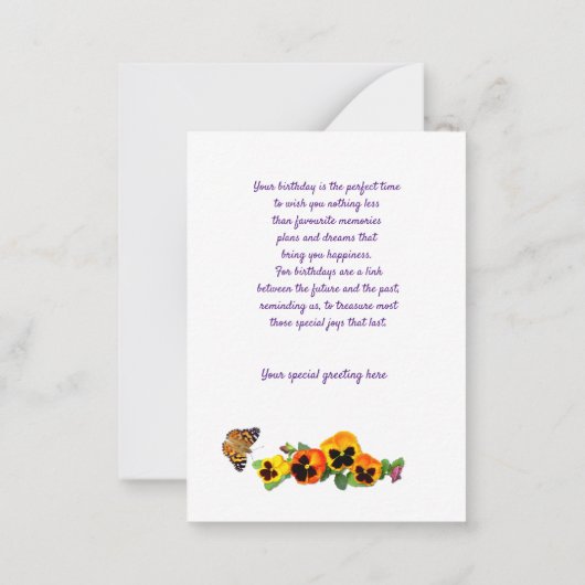 花の美しさカスタムテキスト姉妹の誕生日カード ノートカード (裏面)
