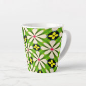 花の美的模様 カフェラテマグ (右アングル)