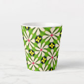 花の美的模様 カフェラテマグ (正面)