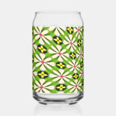 花の美的模様 ガラス缶 (正面)