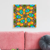 花の美的模様 キャンバスプリント (インサイチュ (リビング))