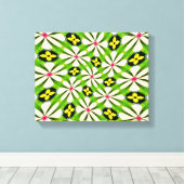 花の美的模様 キャンバスプリント (インサイチュ (ウッドフロア))