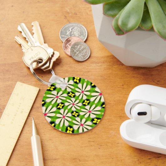 花の美的模様 キーホルダー (デスク)