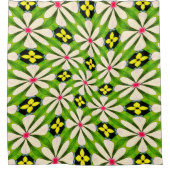 花の美的模様 シャワーカーテン (正面)