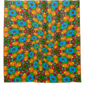 花の美的模様 シャワーカーテン (正面)