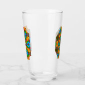 花の美的模様 タンブラーグラス (左)