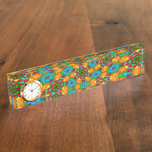 花の美的模様 デスクネームプレート (側面)