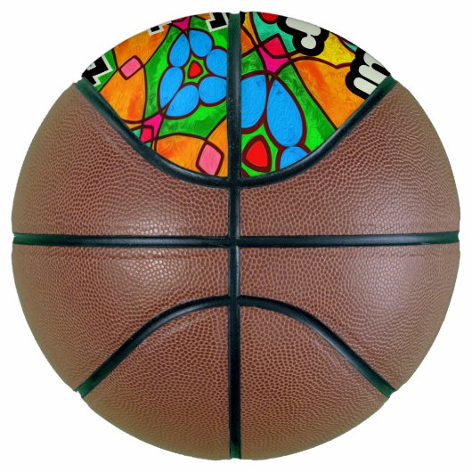 花の美的模様 バスケットボール (右)