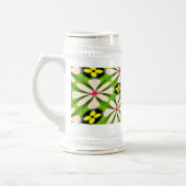 花の美的模様 ビールジョッキ (左)