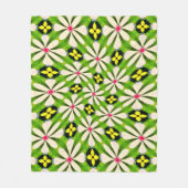 花の美的模様 フリースブランケット (正面)