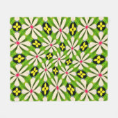 花の美的模様 フリースブランケット (正面(横))