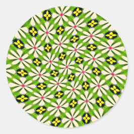 花の美的模様 ラウンドシール